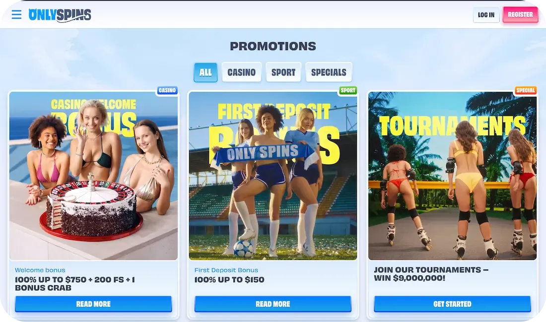 onlyspins casino bonus all